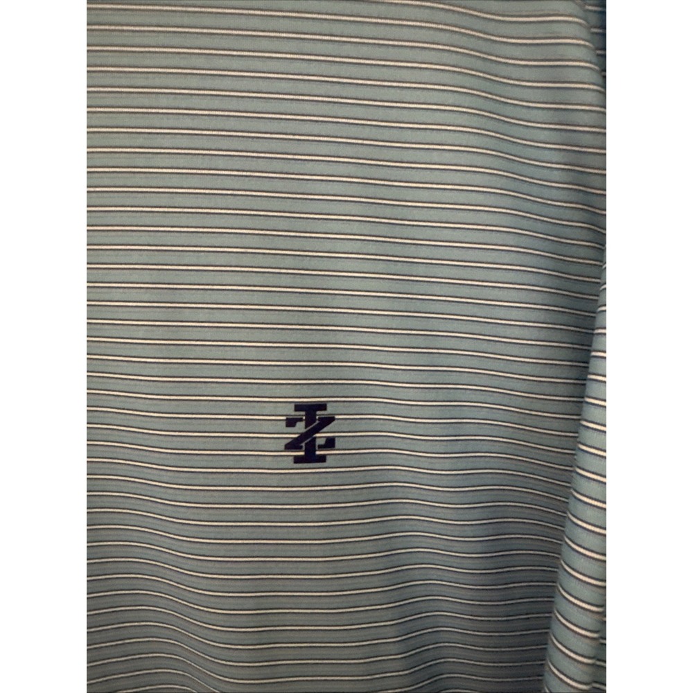 Izod Golf Shirt Mens 3XB Blue Stripe Print Polo Performance Stretch Big Tall